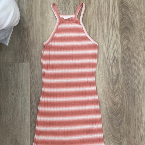 Coral & White striped racerback dress - Picture 1 of 5
